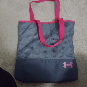 Grey & pink Under Armor Bag
